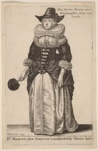 Dni Maioris sive Praetoris Londinensis Vxoris Hab:, by Wenceslaus Hollar