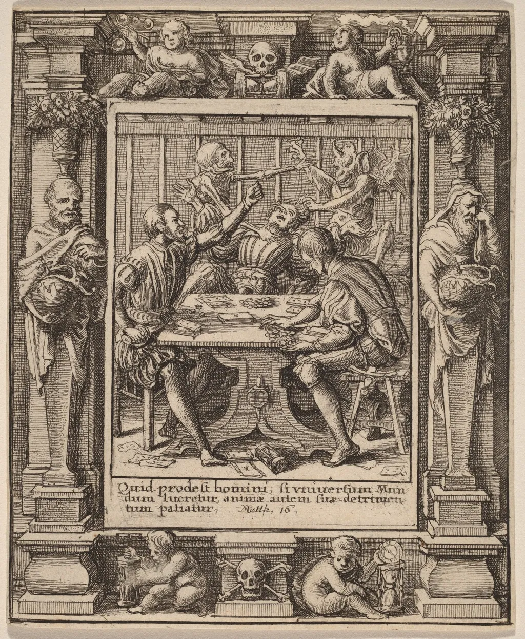 Gamesters, by Wenceslaus Hollar, ink, 1651