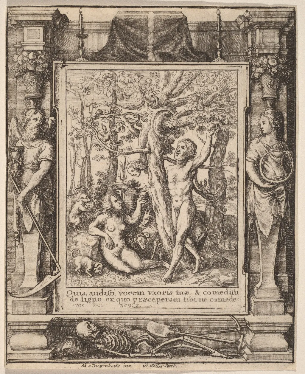 Garden of Eden, by Wenceslaus Hollar, ink, 1651