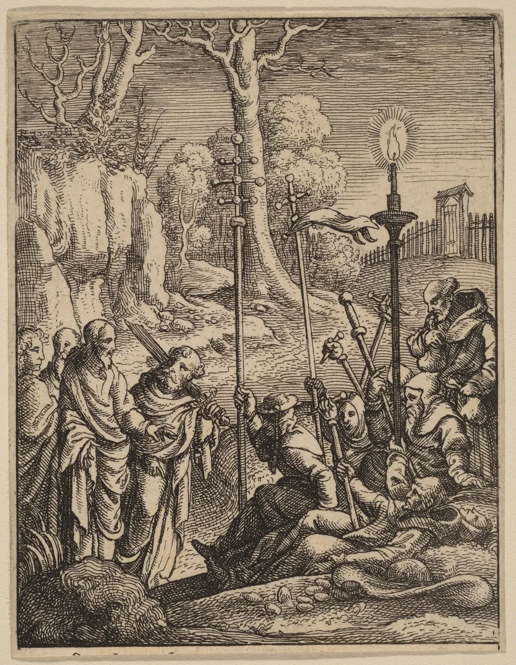 Jesus Confronting His Detractors, by Wenceslaus Hollar, ink, 1642