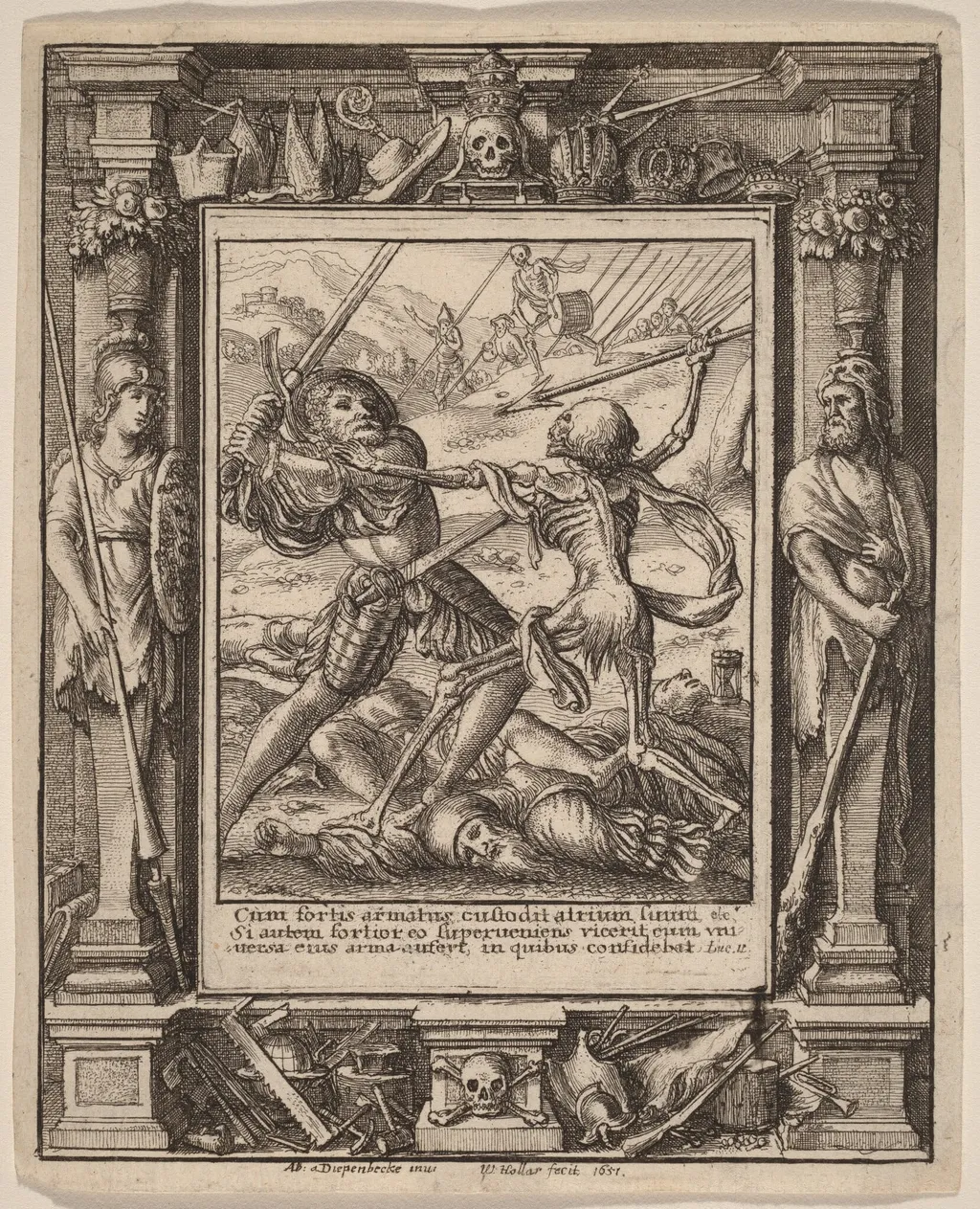 Knight, by Wenceslaus Hollar, ink, 1651