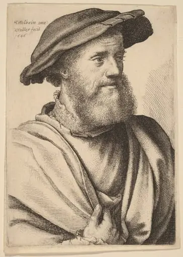 Man with Beard Looking Right (Hans Holbein?), by Wenceslaus Hollar