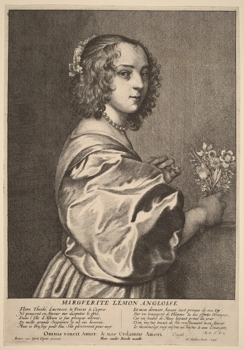 Margaret Lemon, by Wenceslaus Hollar, ink, 1646