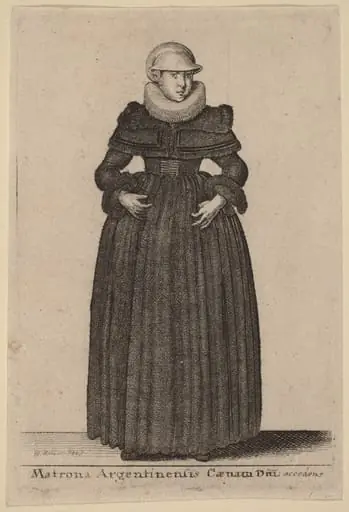Matrona Argentinensis Caenam Dni Accedens e des Nymphs), by Wenceslaus Hollar