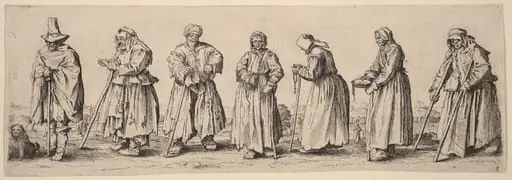 Men and Women Beggars, by Wenceslaus Hollar