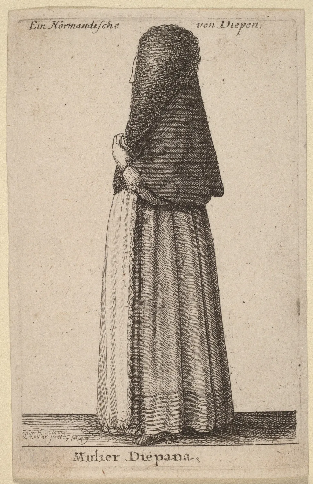 Mulier Diepana, by Wenceslaus Hollar, ink, 1649