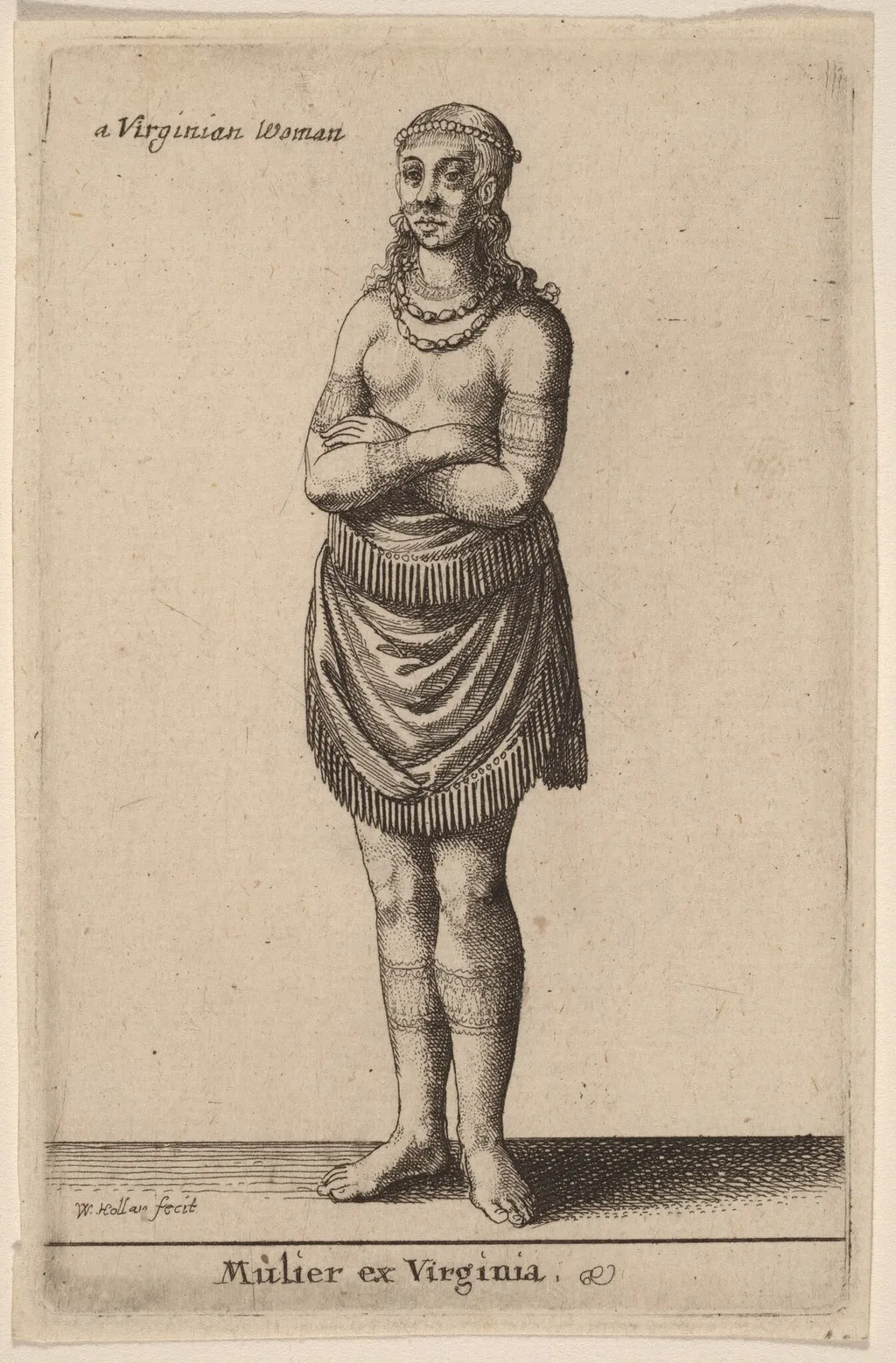 Mulier ex Virginia, by Wenceslaus Hollar, ink, 1644
