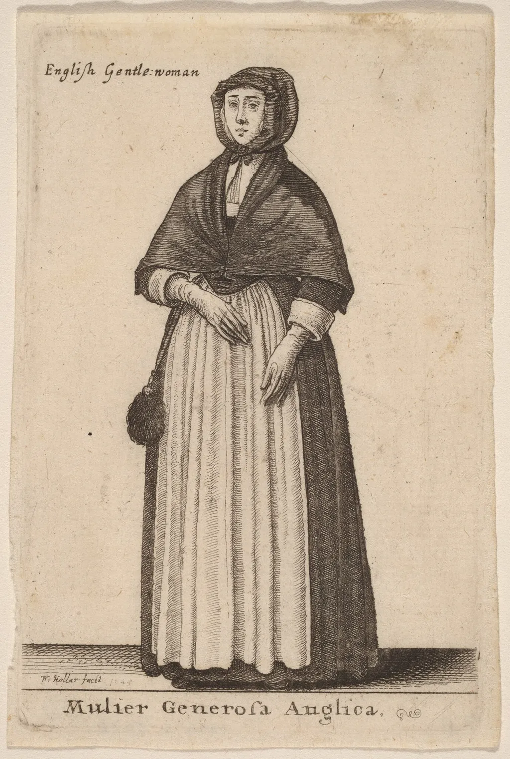Mulier Generosa Anglica, by Wenceslaus Hollar, ink, 1643