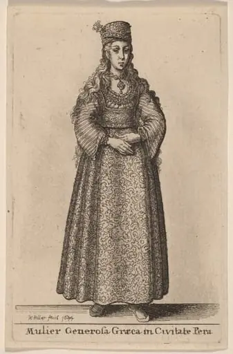 Mulier Generosa Graeca in Civitate Pera, by Wenceslaus Hollar