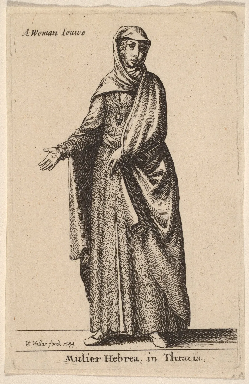 Mulier Hebrea in Tracia, by Wenceslaus Hollar, ink, 1644