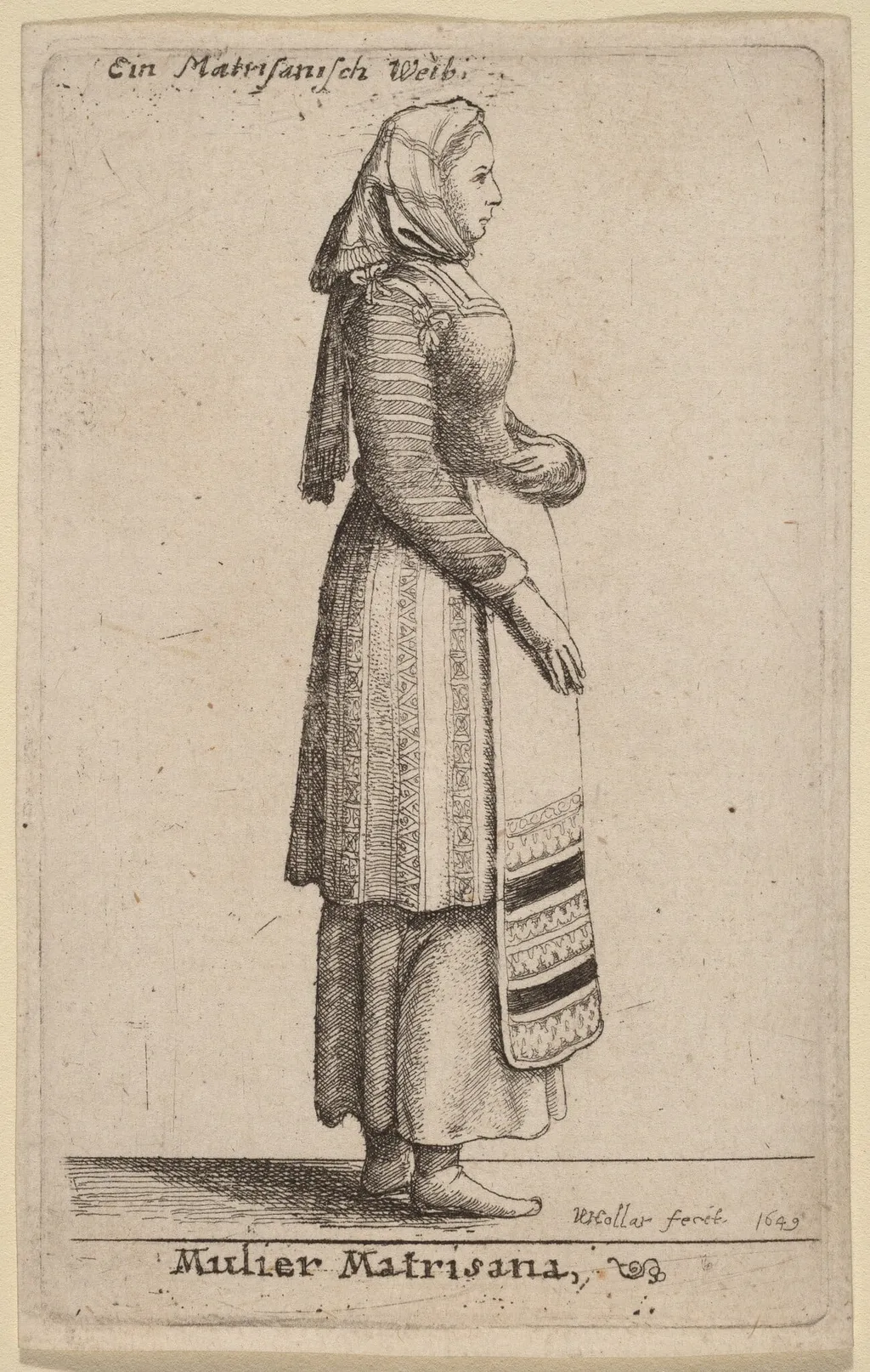 Mulier Matrisana, by Wenceslaus Hollar, ink, 1649