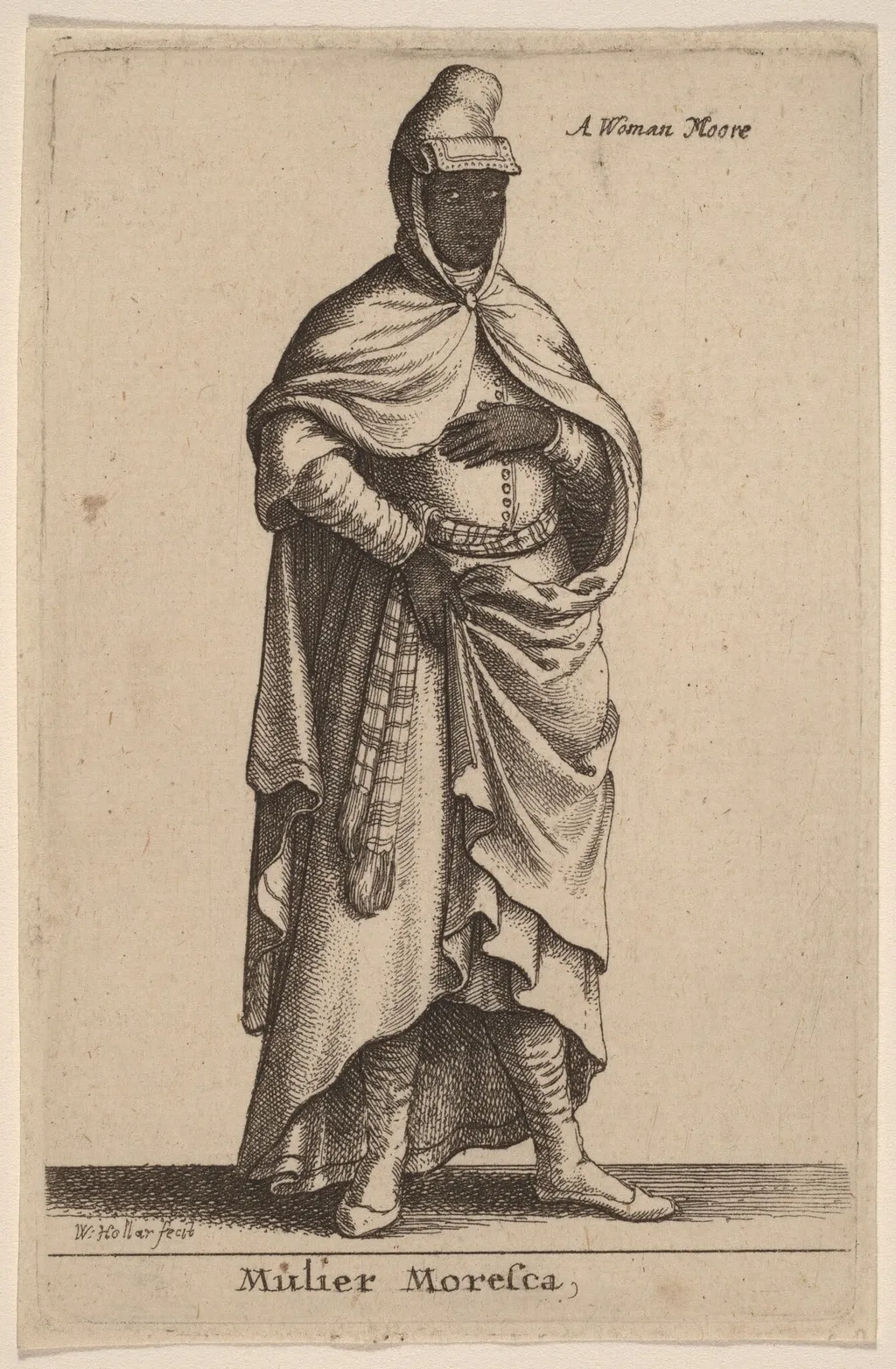 Mulier Moresca, by Wenceslaus Hollar, ink, 1644