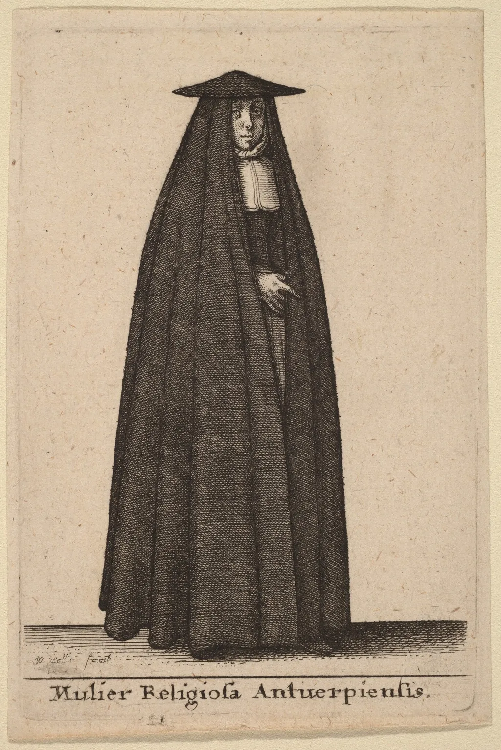 Mulier Religiosa Antuerpiensis, by Wenceslaus Hollar, ink, 1643