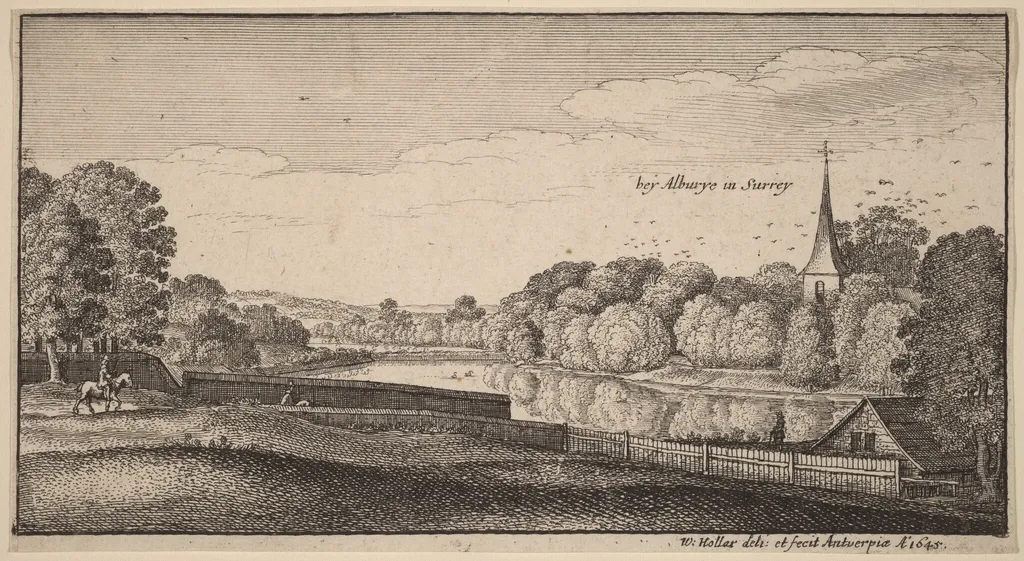 Near Albury, by Wenceslaus Hollar, ink, 1645