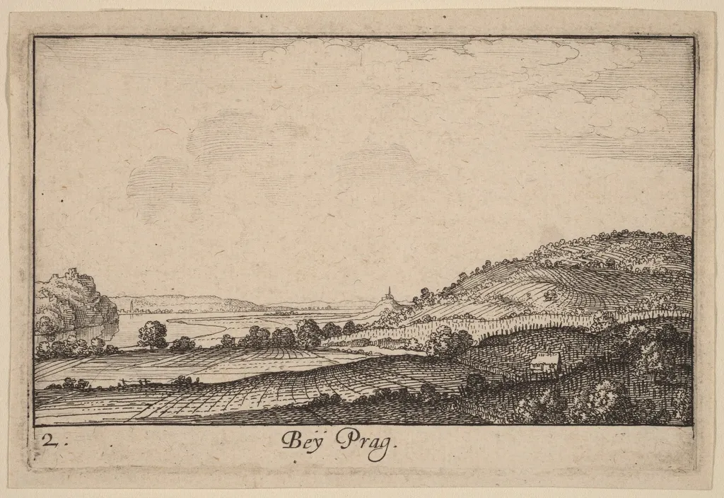 Near Prague, by Wenceslaus Hollar, ink, 1635