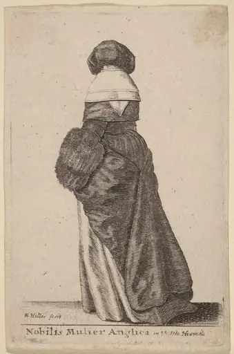 Nobilis Mulier Anglica, in Vestitu Hiemali, by Wenceslaus Hollar