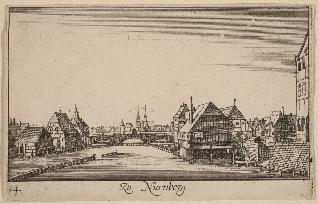 Nuremberg, by Wenceslaus Hollar, ink, 1635