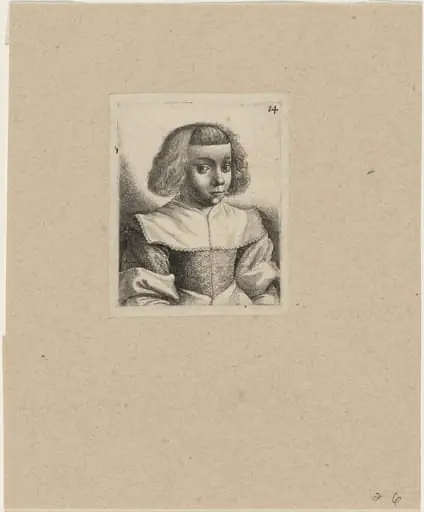 Portrait of a Young Girl, Plate 14, by Wenceslaus Hollar