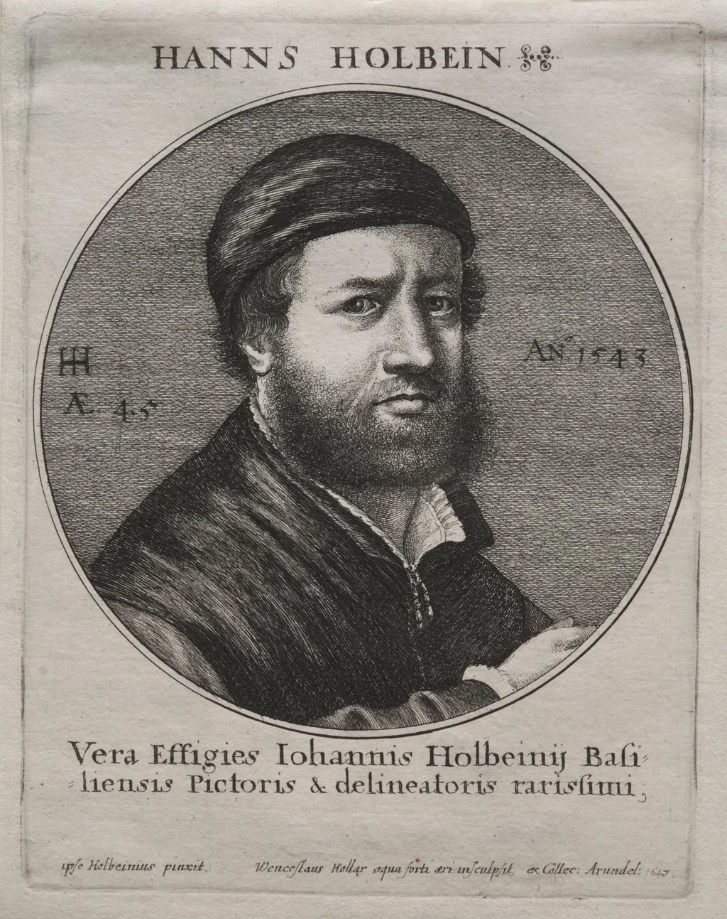Portrait of Hans Holbein, by Wenceslaus Hollar, 1647