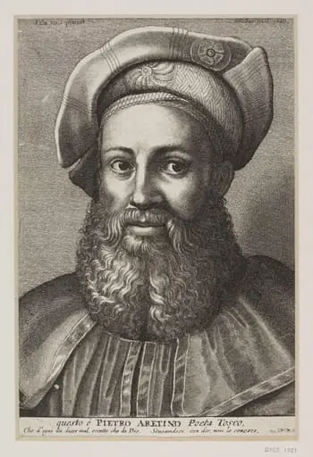 Portrait of Pietro Aretino, by Wenceslaus Hollar