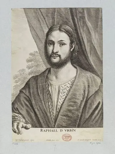 Portrait of Raffaello Sanzio di Urbino, by Wenceslaus Hollar