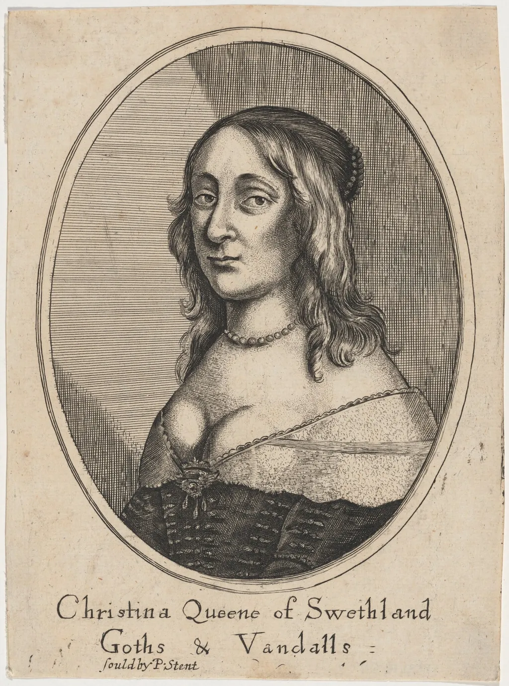 Queen Christina, by Wenceslaus Hollar, ink, 1613