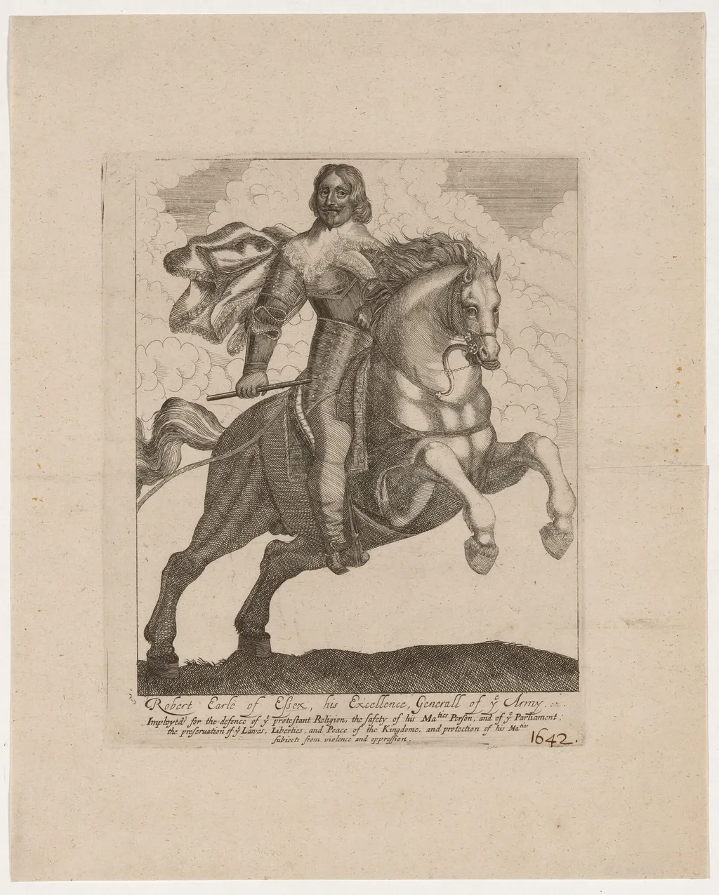Robert Devereux, Third Earl of Essex, by Wenceslaus Hollar, ink, 1642