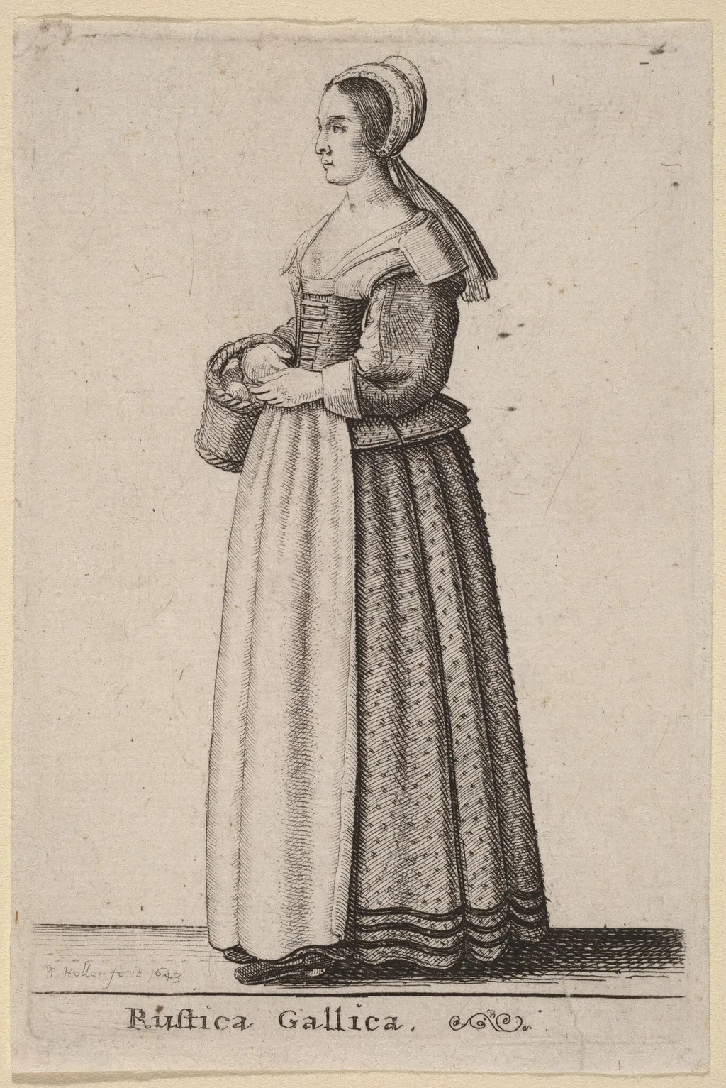 Rustica Gallica, by Wenceslaus Hollar, ink, 1643