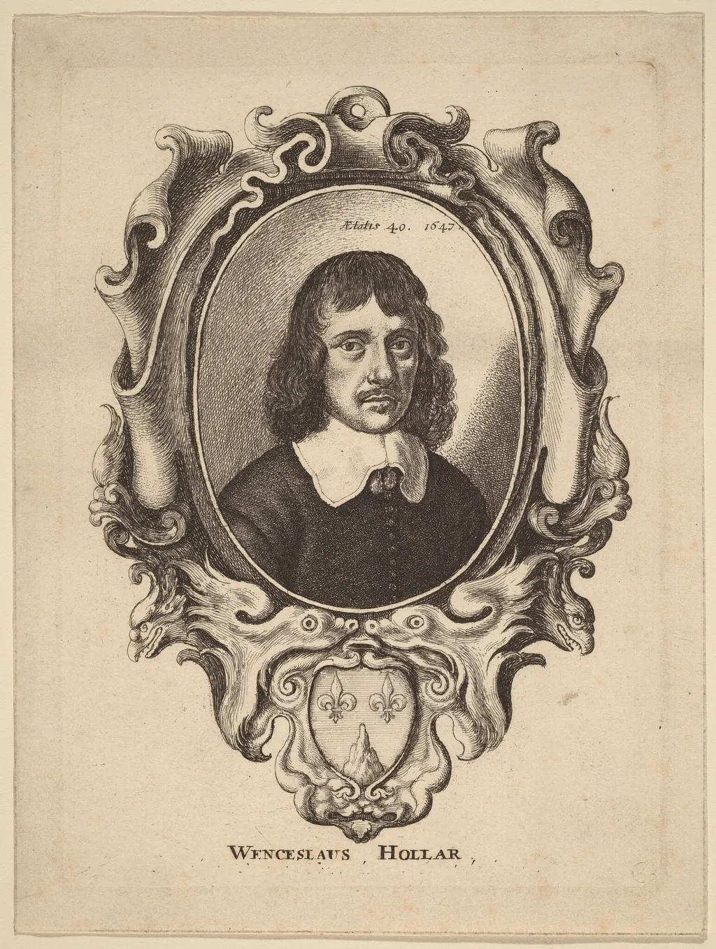 Self-Portrait, by Wenceslaus Hollar, ink, 1647