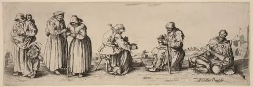 Six Men and Women Beggars, by Wenceslaus Hollar