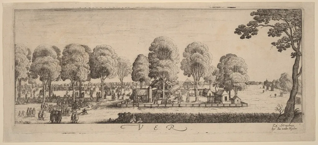 Spring: The Shooting Range, by Wenceslaus Hollar, ink, 1628