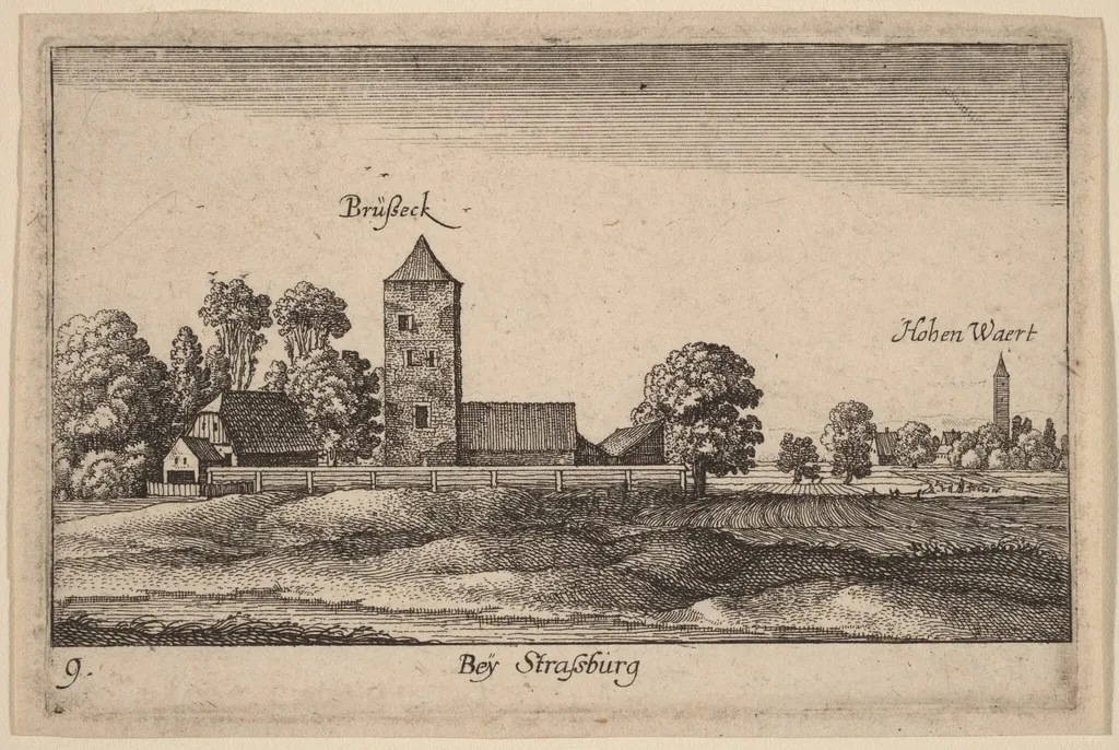 Strasbourg, by Wenceslaus Hollar, ink, 1635