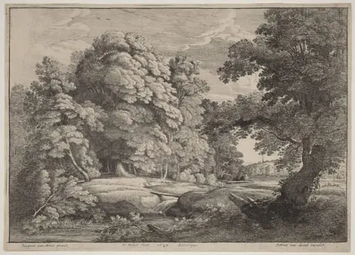 The Bridge over the Waterfall, by Wenceslaus Hollar
