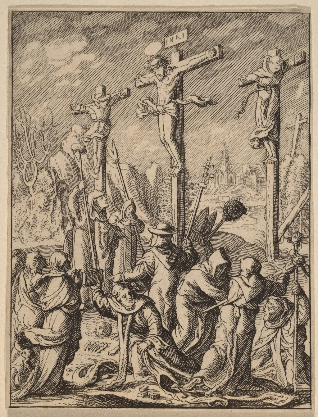 The Crucifixion, by Wenceslaus Hollar, ink, 1642