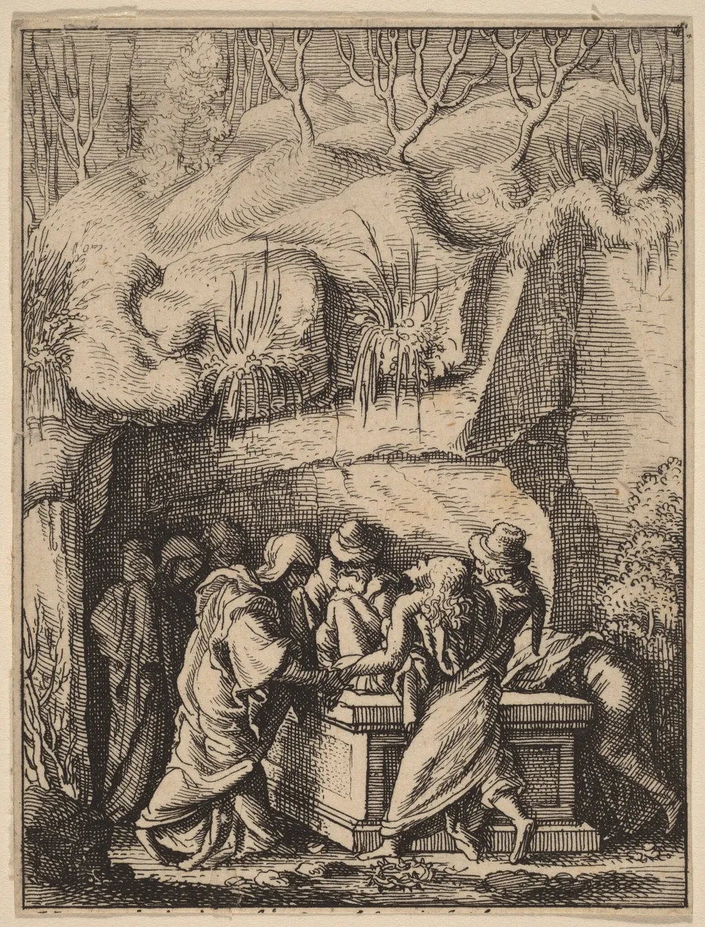 The Entombment, by Wenceslaus Hollar, ink, 1642