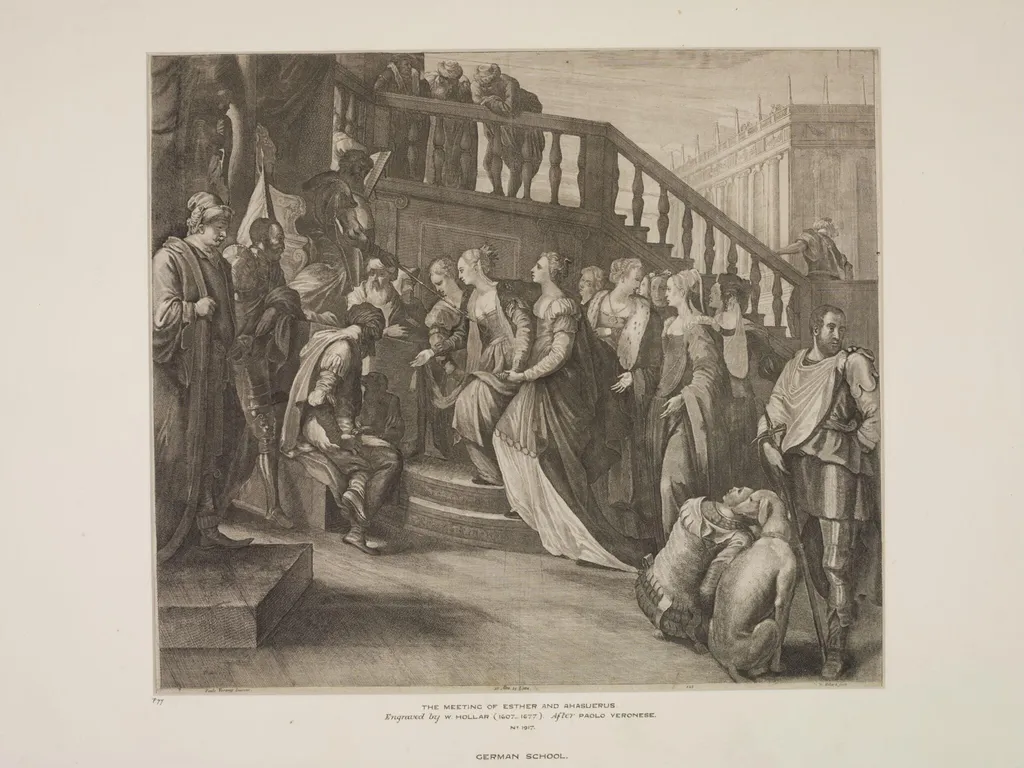 The Meeting of Esther and Ahasuerus, by Wenceslaus Hollar, 1650