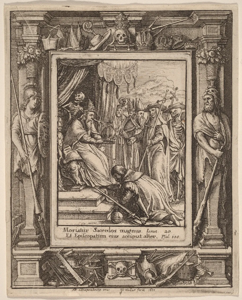 The Pope, by Wenceslaus Hollar, ink, 1651