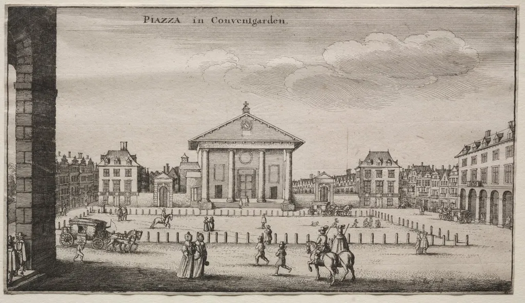 Views of London: The Piazza in Covent Garden, by Wenceslaus Hollar, 1652