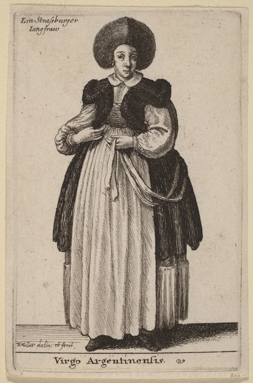 Virgo Argentinensis, by Wenceslaus Hollar, ink, 1647