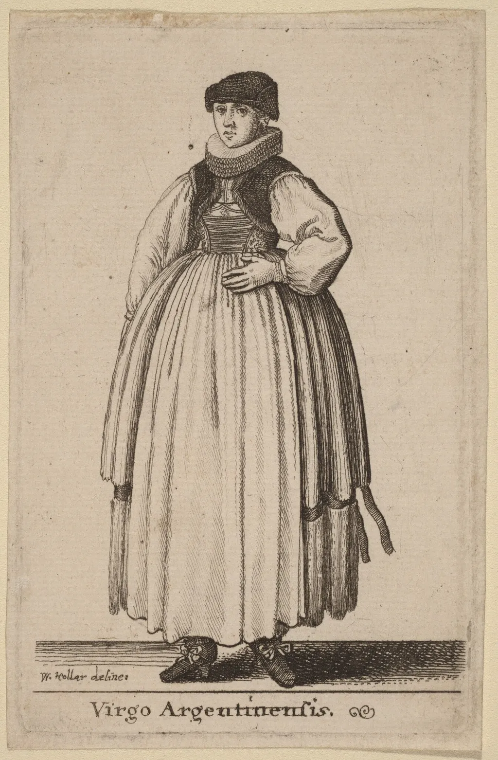 Virgo Argentinensis, by Wenceslaus Hollar, ink, 1647