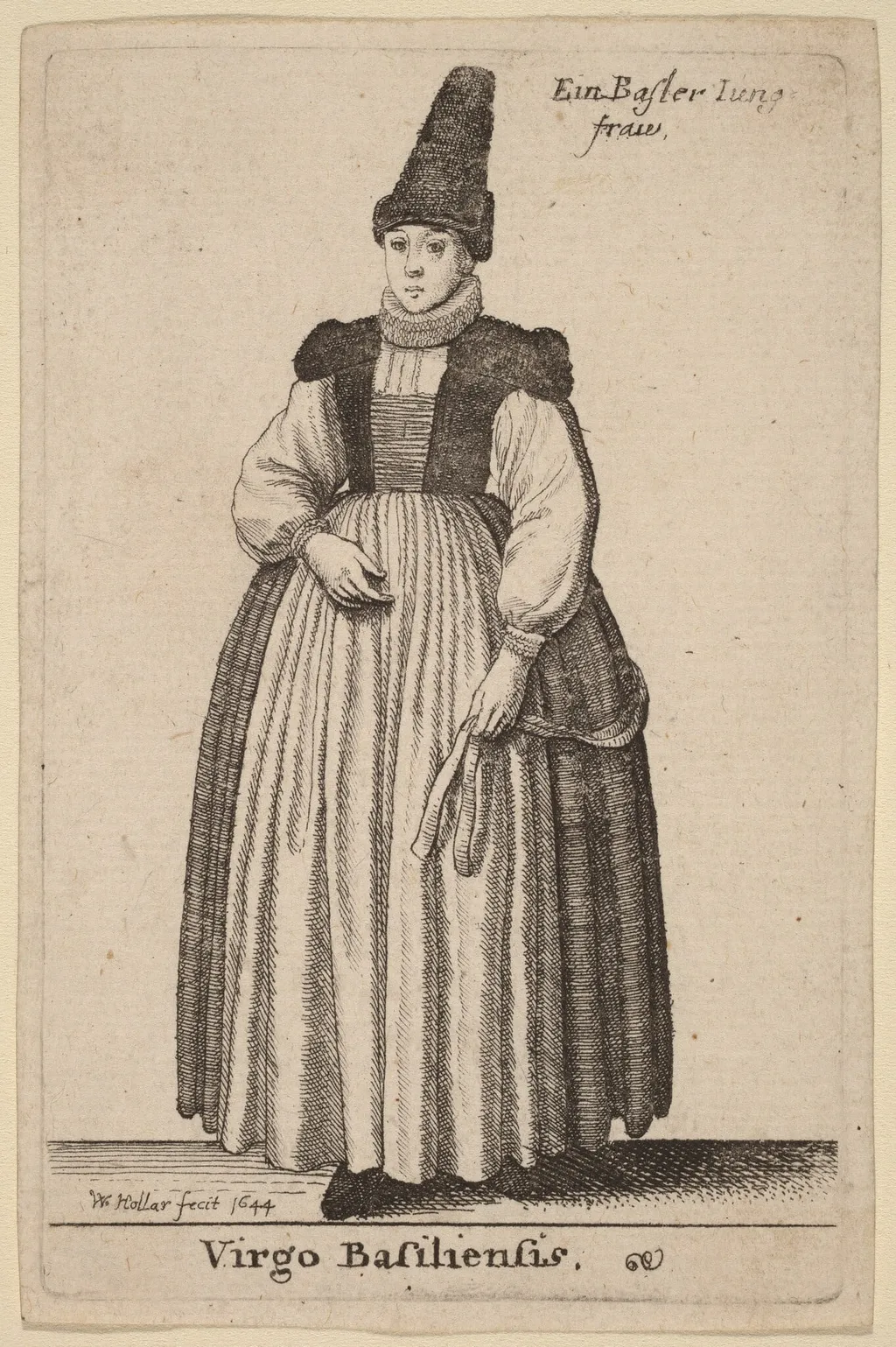 Virgo Basiliensis, by Wenceslaus Hollar, ink, 1644