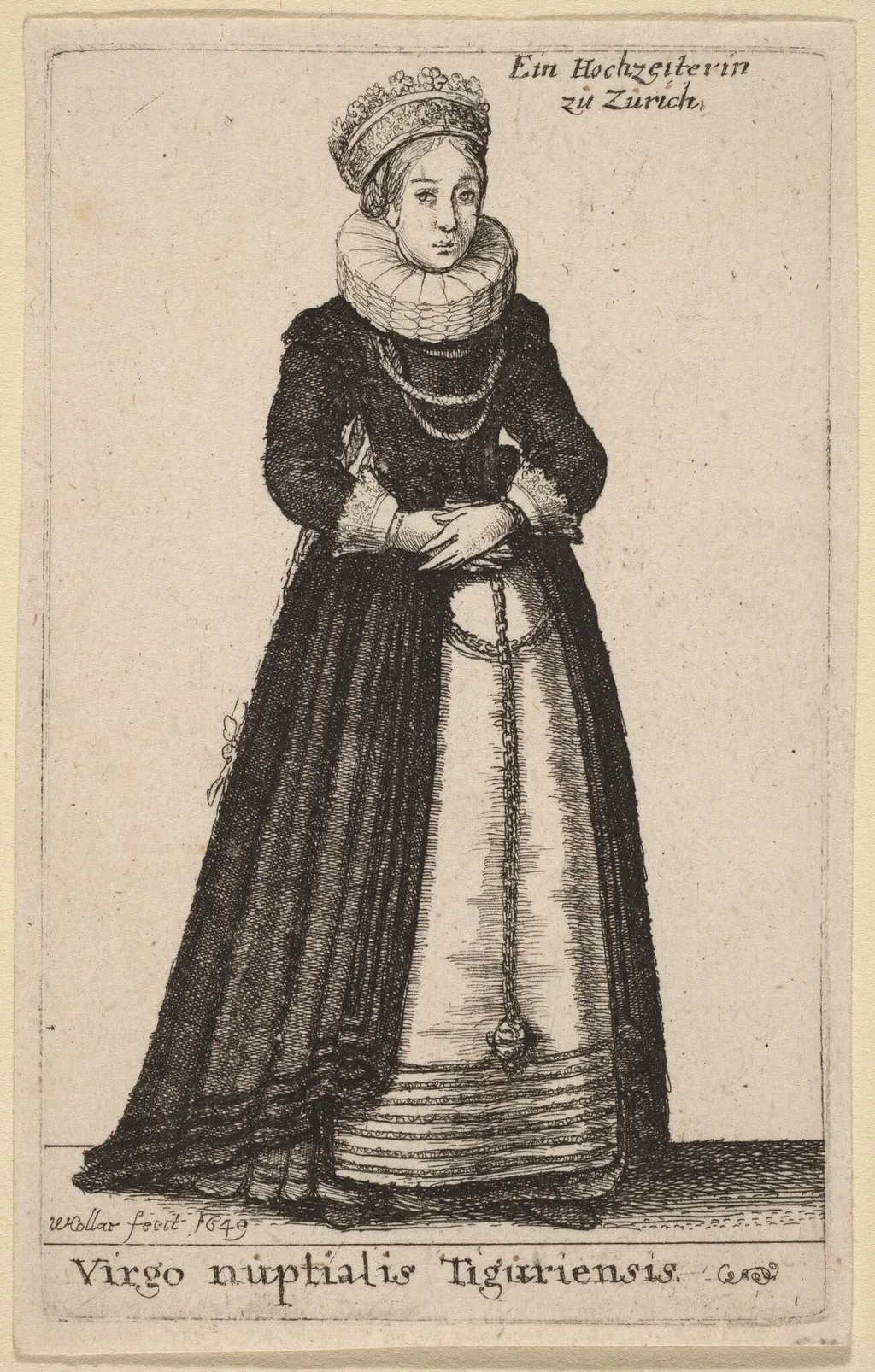 Virgo Nuptialis Tiguriensis, by Wenceslaus Hollar, ink, 1649