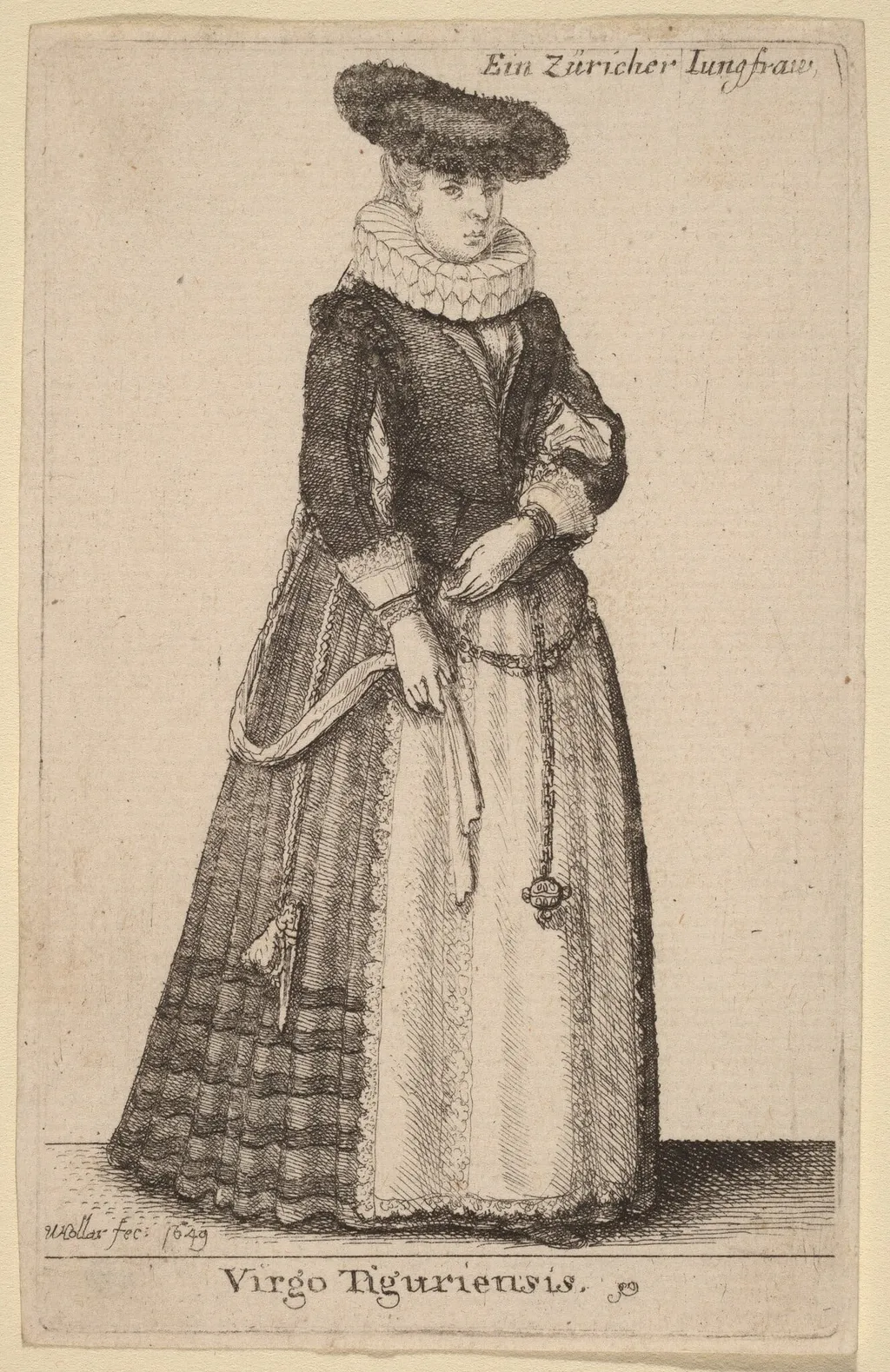 Virgo Tiguriensis, by Wenceslaus Hollar, ink, 1649