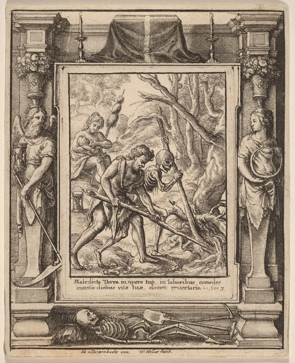 When Adam Delved, by Wenceslaus Hollar, ink, 1651