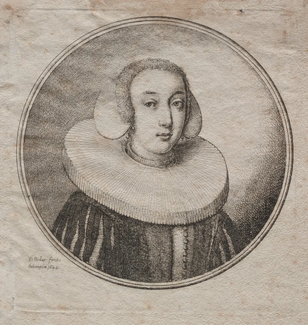 Woman with a Millstone Ruff, by Wenceslaus Hollar, 1644