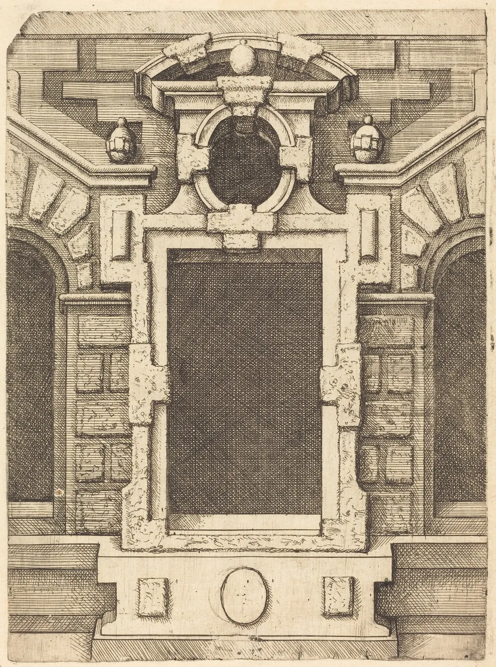 Pedimented Windows, by Wendel Dietterlin, ink, 1594