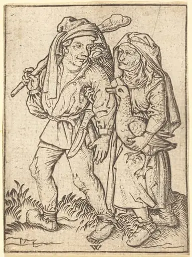 Farmer and Wife with Goose, by Wenzel von Olmutz