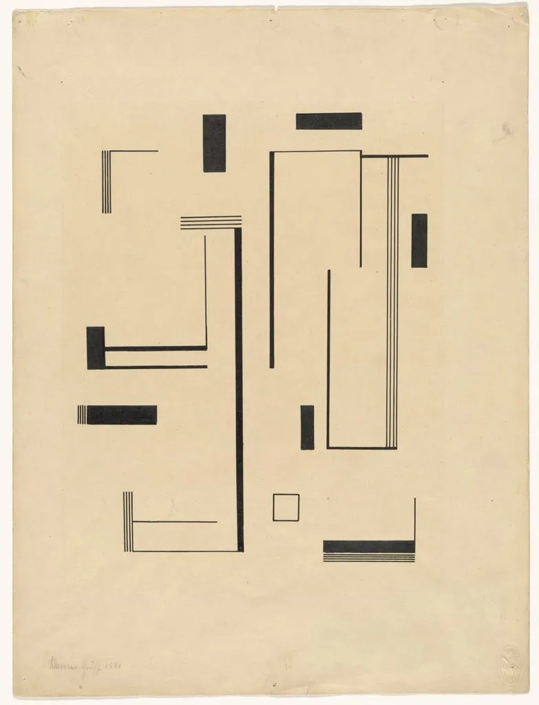Untitled, by Werner Graeff, ink, 1921