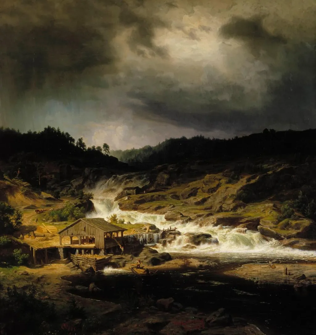 Kyröskoski, by Werner Holmberg, unspecified, 1855