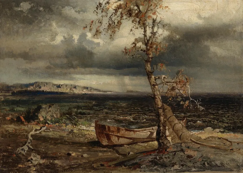 Myrsky Näsijärvellä, by Werner Holmberg, unspecified, 1855